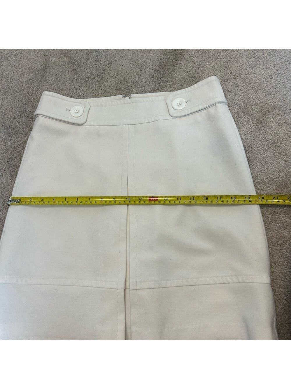 Sandra Angelozzi ivory light cream skirt front pleat Sz 38 - Picture 10 of 12